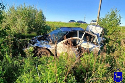 В Самарской области ночью на трассе водитель без прав вылетел в кювет