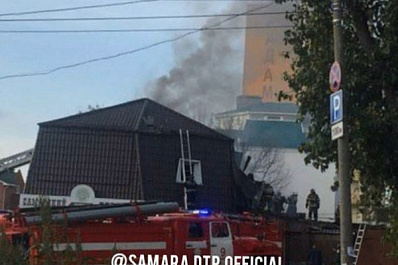 В Самаре на улице Промышленности загорелся трактир