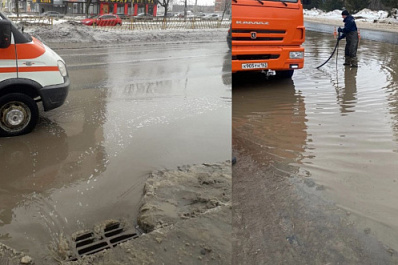 Зима утекает: в Тольятти устраняют подтопления на дорогах