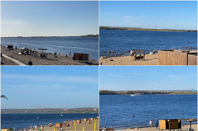 Лето в Самаре: местные жители проводят последние жаркие дни сентября на городском пляже