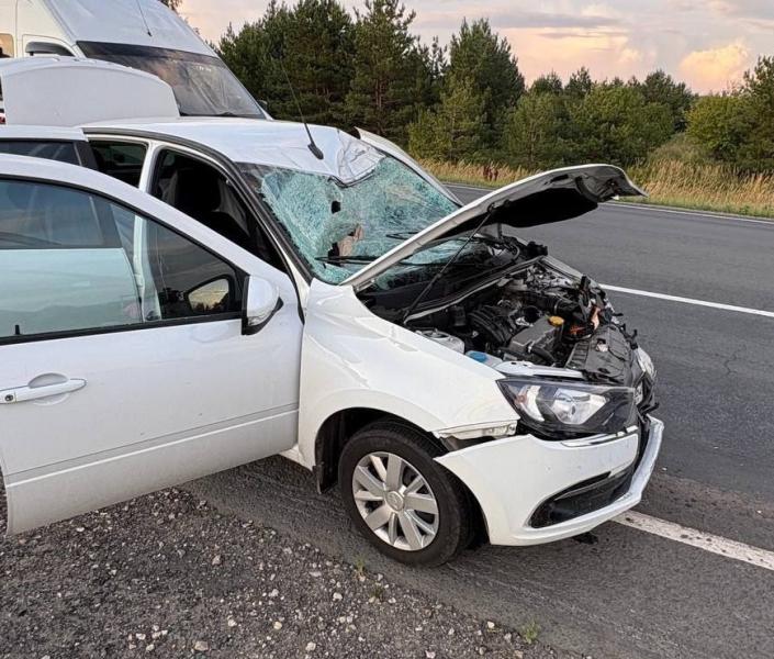 На трассе в Сызранском районе с грузовика на легковушку упал лист металла