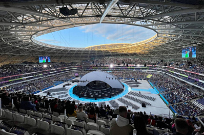 Стадион "Солидарность Самара Арена" готовится к регбийному матчу