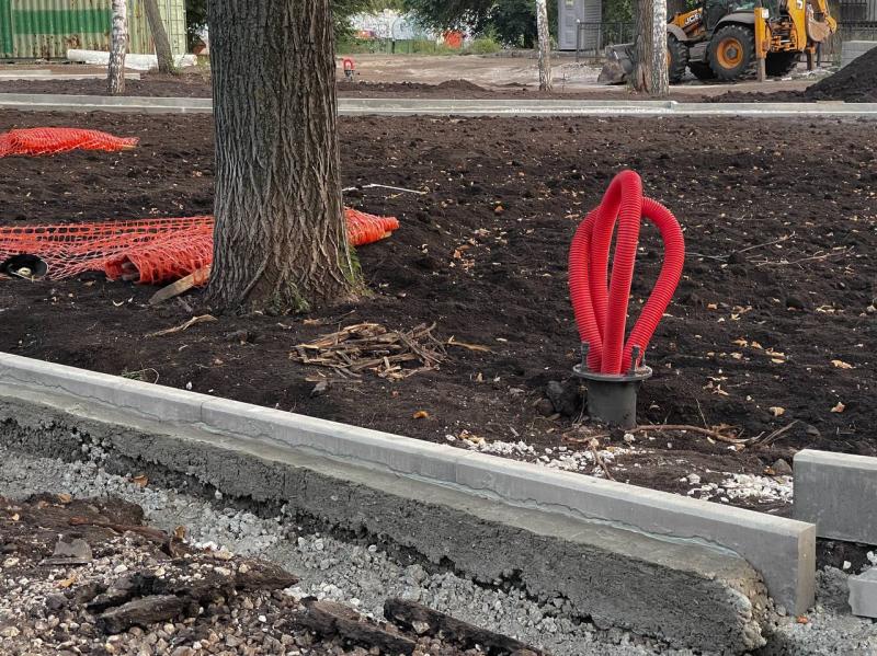 В самарском парке Щорса обустраивают площадку для выгула собак и освещение