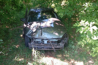 В Самарской области "Приора" вылетела в кювет и "встретилась" c деревом