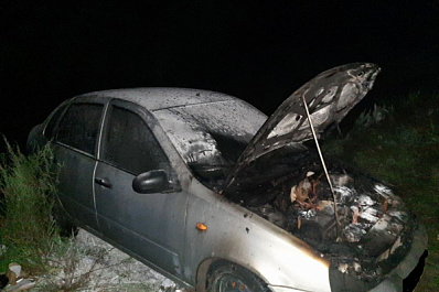 В Самарской области ночью сгорела LADA Kalina