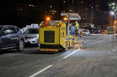 Нанесение разметки на дороги Самары завершено на 85 %