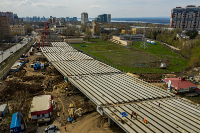 В Самаре начали бетонировать проезжую часть путепровода новой развязки на улице Ново-Садовой