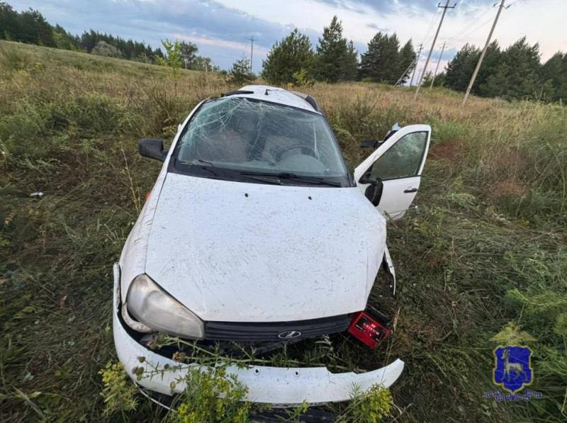 В Самарской области 3 августа водитель с двумя пассажирами на "Калине" улетел в кювет 
