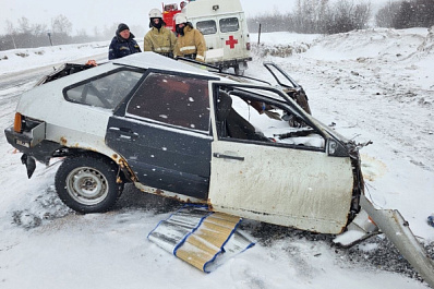 В Самарской области в ДТП с грузовиком и легковушкой пострадали два человека