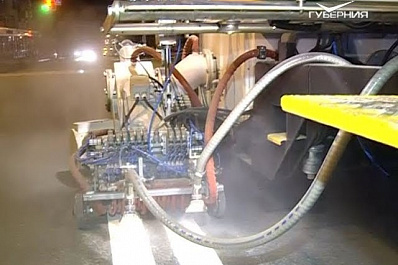 На дорогах Самары обновляют горизонтальную разметку