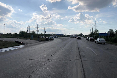 В Самарской области автобус ПАЗ сбил мотоцикл