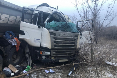 В Самарской области грузовик на скорости вылетел в кювет и перевернулся