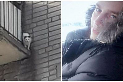 В Новосибирске парень приютил котёнка, выпавшего с пятого этажа горящего дома 