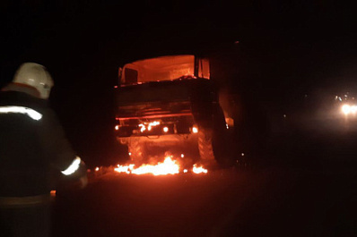 Под Самарой 8 декабря на ходу загорелся КамАЗ