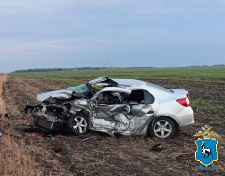 Два человека погибли на трассе в Самарской области в лобовом ДТП