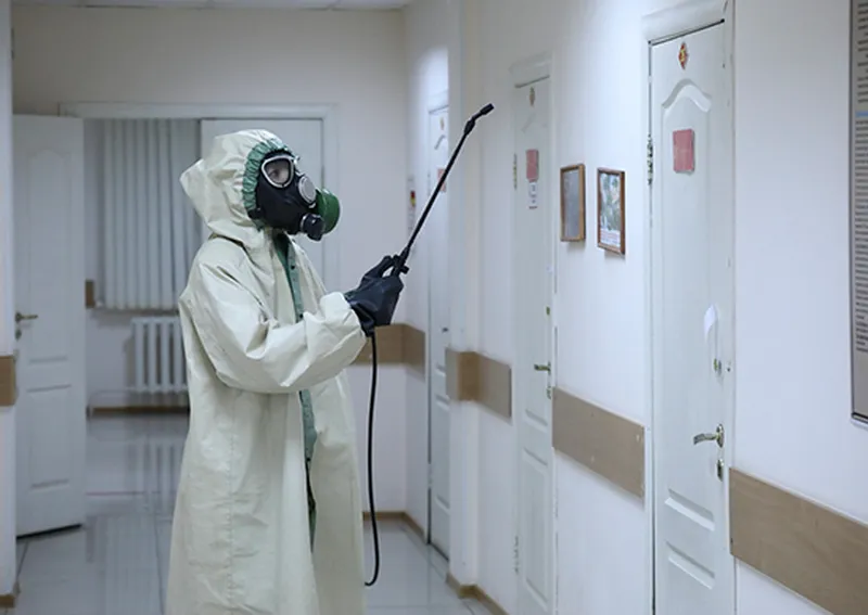 Специалисты РХБ защиты проводят дезинфекцию воинских частей Самарского гарнизона 