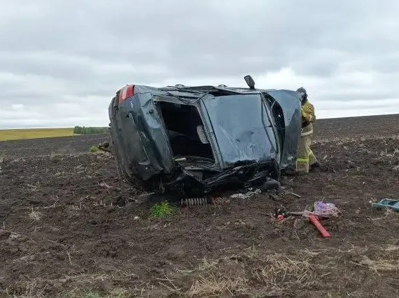 В Самарской области 4 сентября легковушка выехала на обочину и перевернулась