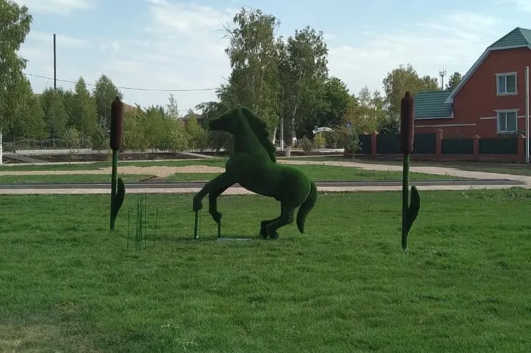 В сквере села Камышла установили новые арт-объекты 