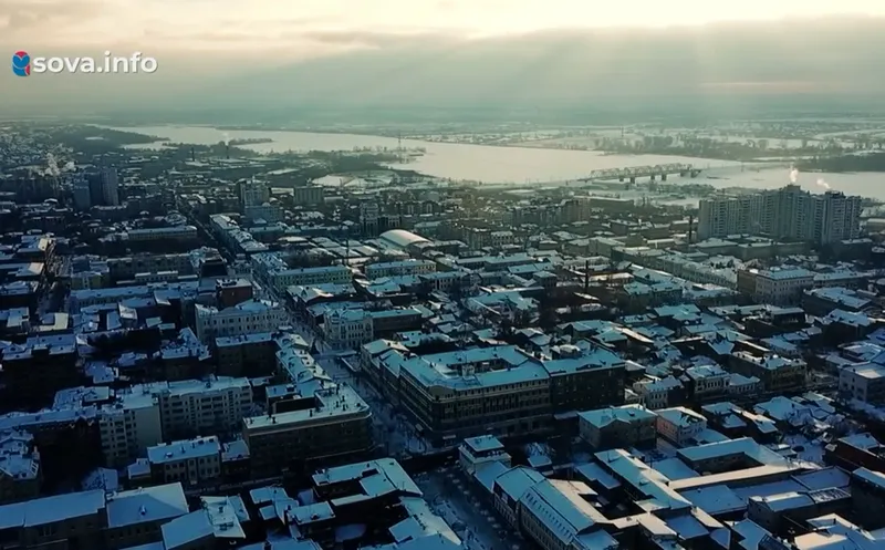 Самарцам показали с высоты зимний старый центр - ул. Ленинградскую и площадь Революции