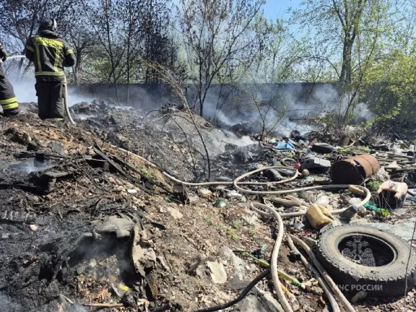 В Тольятти на Южном шоссе горел мусор на 150 квадратах 