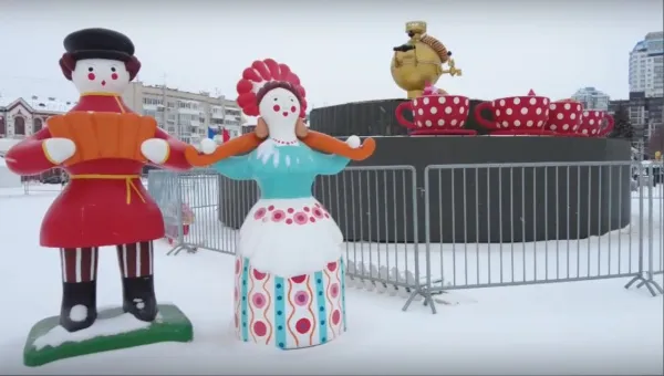 Самарский видеоблогер показал, как украсили площадь Куйбышева к Масленице